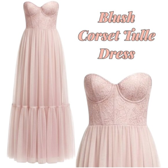 NWT Selfie Leslie Dancing With Me Sweetheart Tulle Midi Dress Pink S Formal Roma - Picture 2 of 12